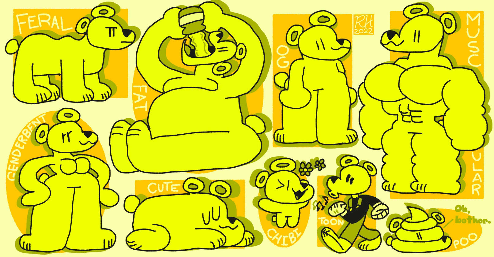 A Parade Of Public Domain Poohs